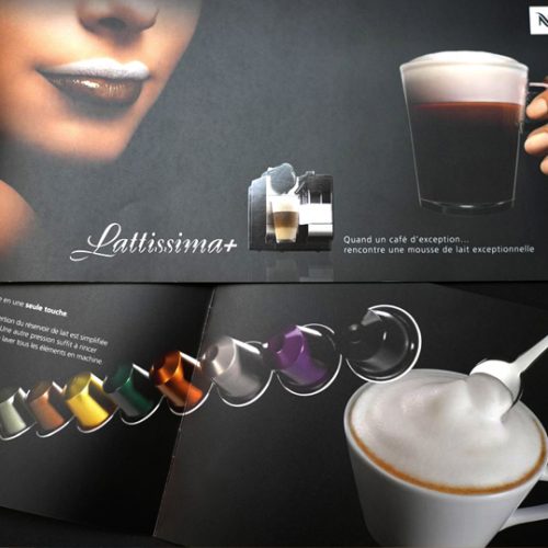 Création et fabrication de la brochure Lattissima + pour Nespresso.